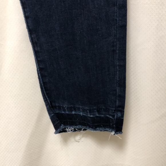 Banana Republic High Rise Skinny, Dark Wash, Raw Hem Jean - Picture 2 of 11